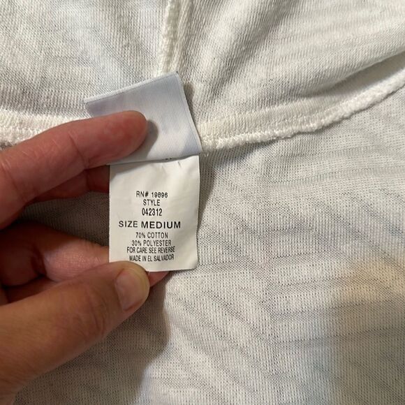 Dotti M White Terrycloth Textured Full Zip Hooded Robe Swim Coverup - Picture 11 of 14